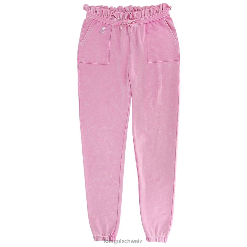 Jogginghose mit Rüschen und Acid-Waschung Kangol Hose XL4T01075 Frauen schwarze Schönheit