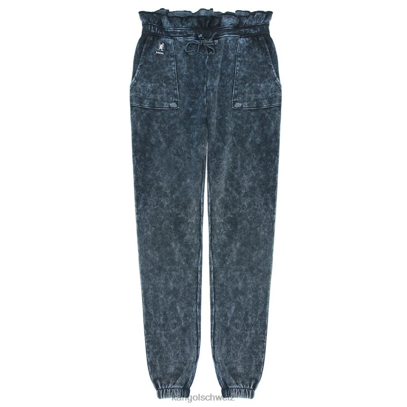 Jogginghose mit Rüschen und Acid-Waschung Kangol Hose XL4T01075 Frauen schwarze Schönheit