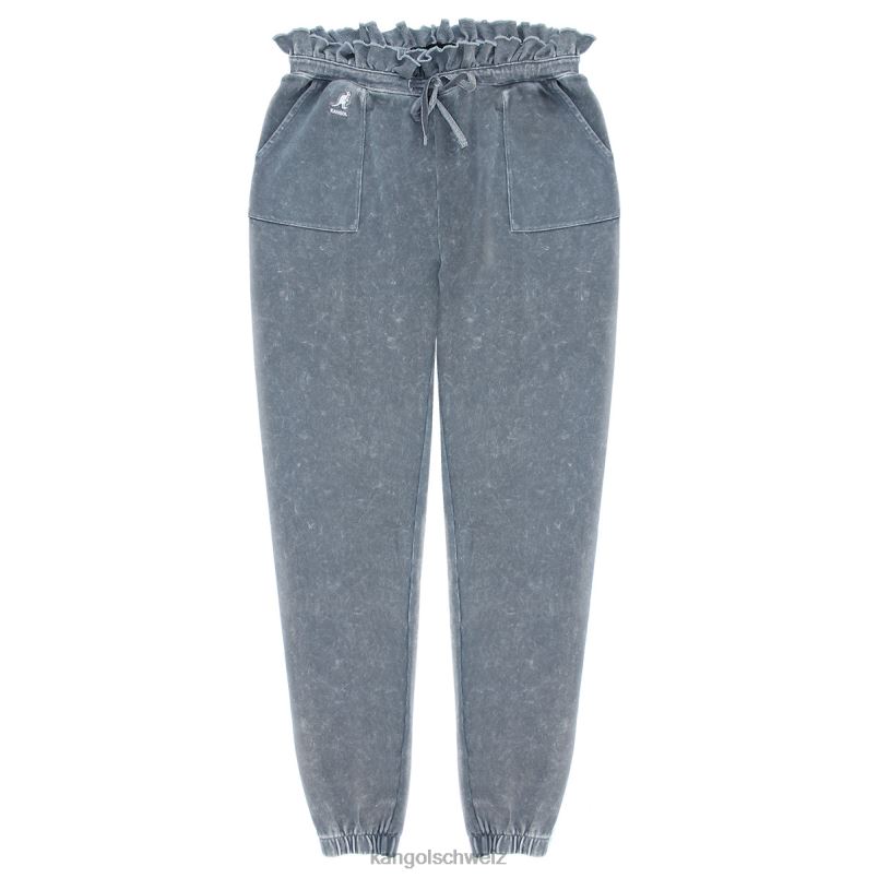 Jogginghose mit Rüschen und Acid-Waschung Kangol Hose XL4T01075 Frauen schwarze Schönheit