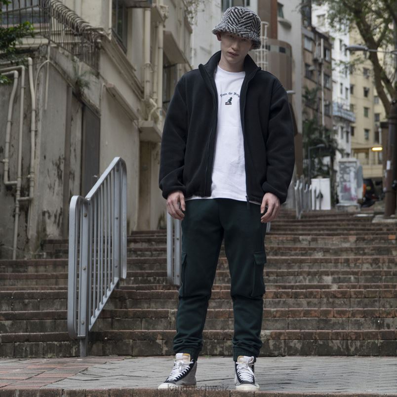 Fleecejacke mit Reißverschluss Kangol Kleidung XL4T01232 unisex pechschwarz