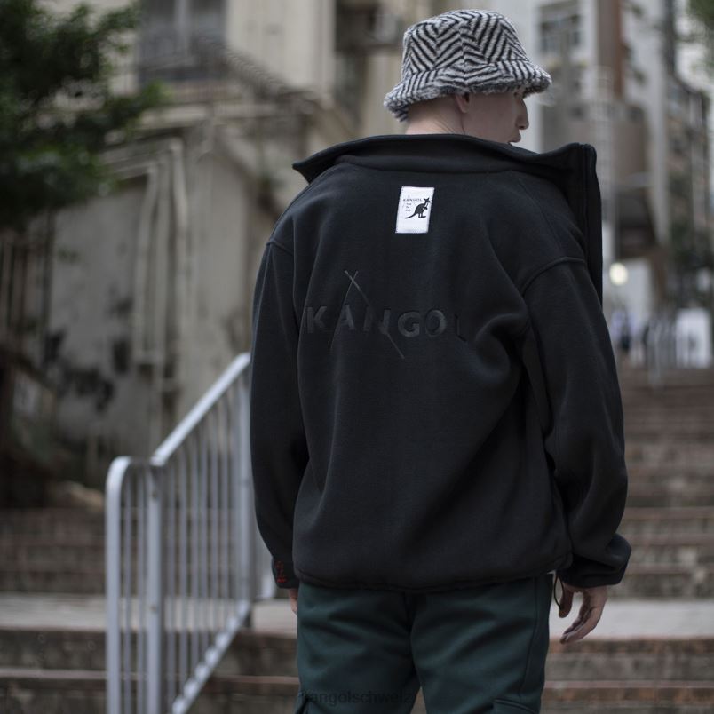 Fleecejacke mit Reißverschluss Kangol Kleidung XL4T01232 unisex pechschwarz