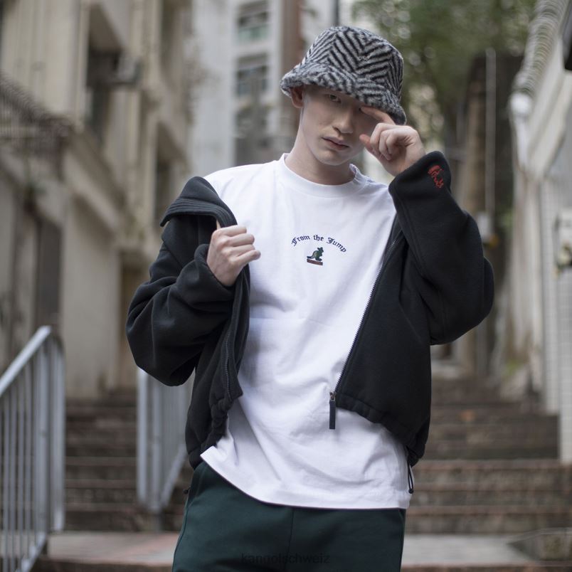 Fleecejacke mit Reißverschluss Kangol Kleidung XL4T01232 unisex pechschwarz