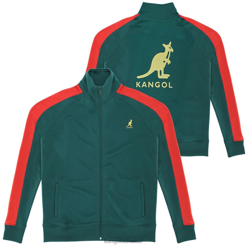 Retro-Trainingsjacke Kangol Kleidung XL4T01194 unisex Smaragd/Rot