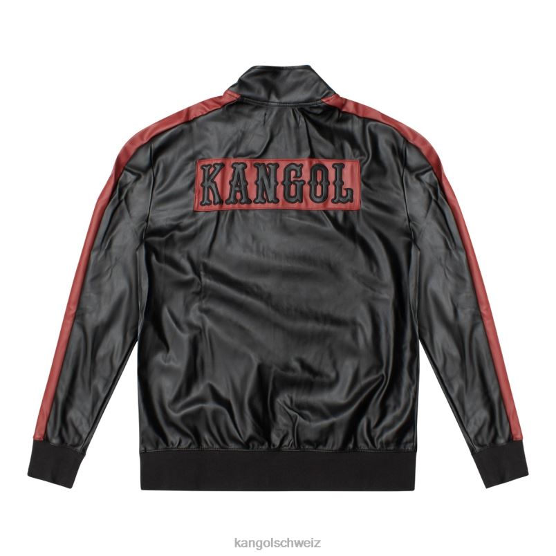 Trainingsjacke aus veganem Leder Kangol Kleidung XL4T01160 Männer schwarze Schönheit