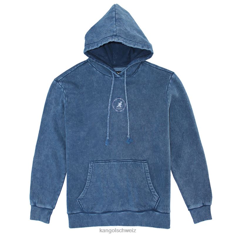 Kapuzenpullover mit Acid-Trip-Stickerei Kangol Kleidung XL4T01092 unisex Denim-Waschung