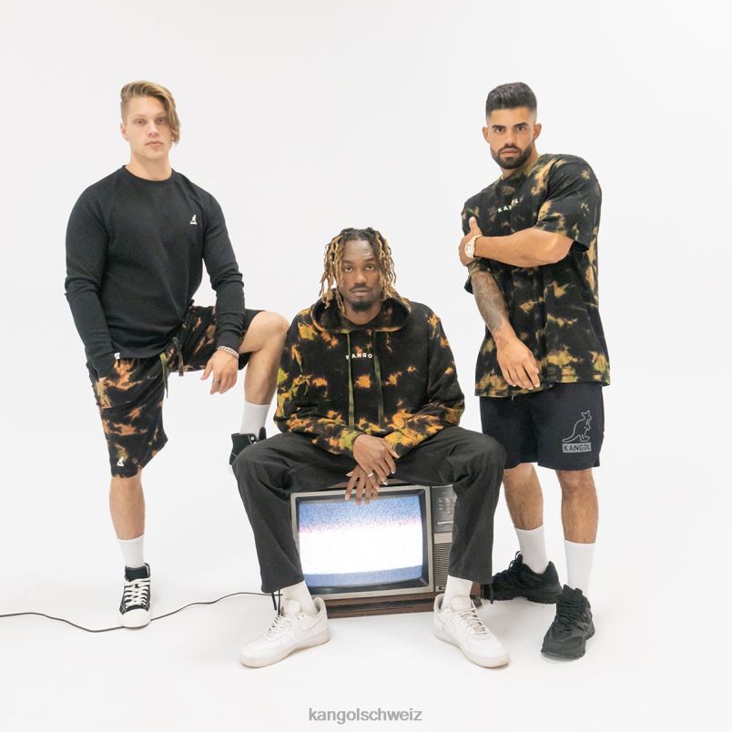 Kapuzenpullover mit Batikmuster Kangol Kleidung XL4T01176 Männer Eisblau