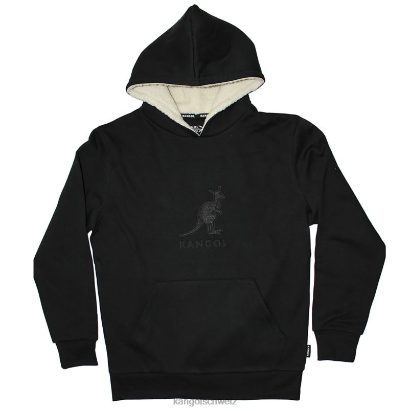 Ton in Ton bestickter Sherpa-Hoodie Kangol Kleidung XL4T01126 unisex Schwarz