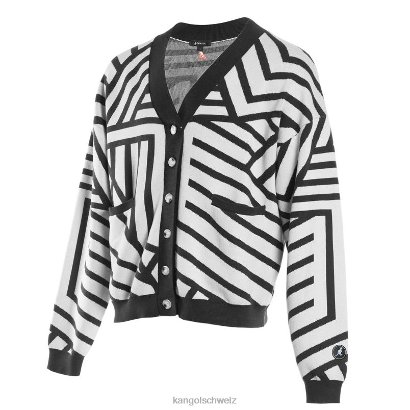 Graffiti-Cardigan Kangol Kleidung XL4T01209 unisex weiß schwarz