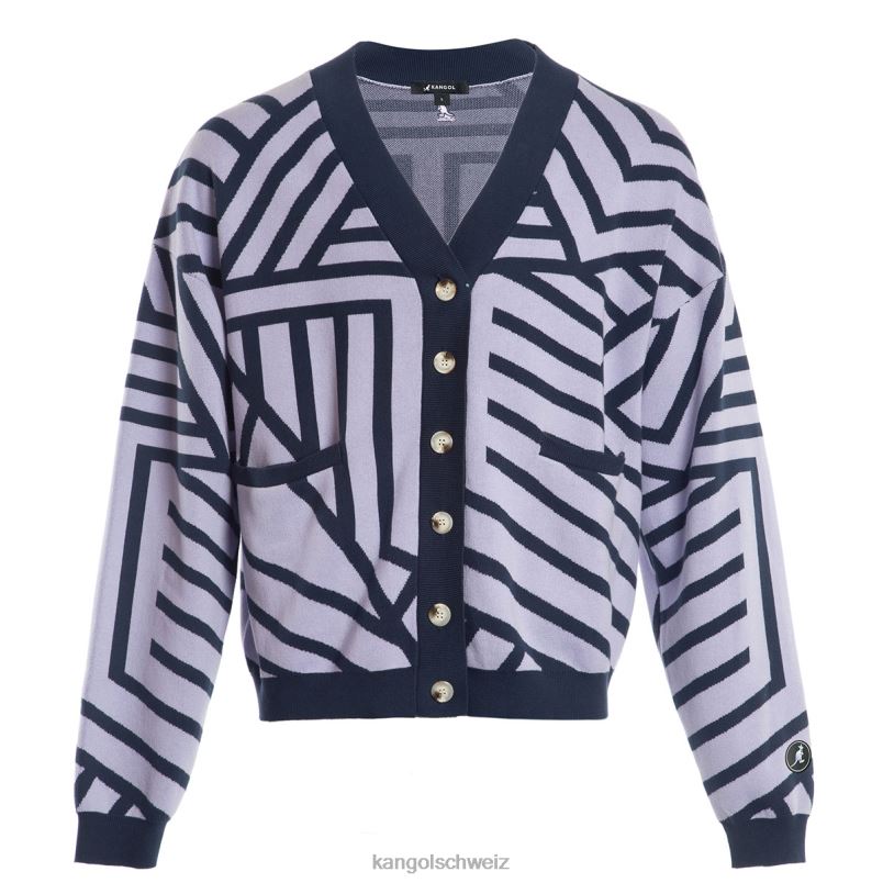 Graffiti-Cardigan Kangol Kleidung XL4T01210 unisex Ebenholz/Lavendel