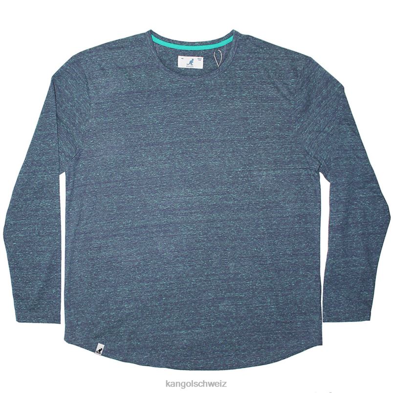 Tri-meliertes Langarm-T-Shirt Kangol Kleidung XL4T01242 unisex Denim