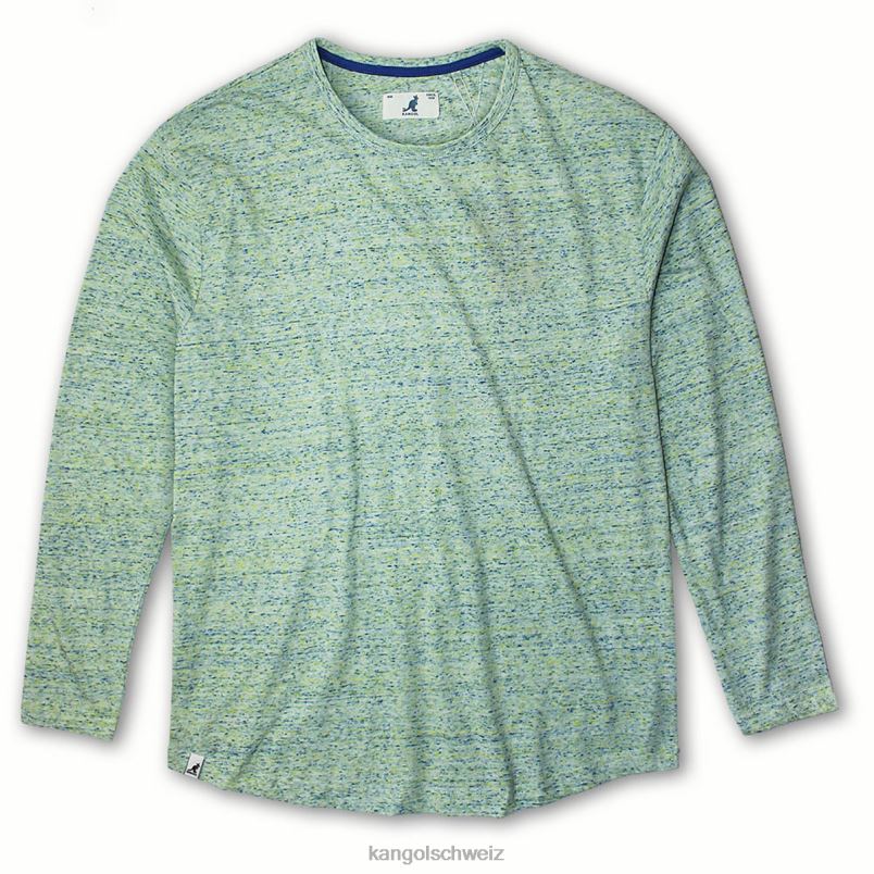 Tri-meliertes Langarm-T-Shirt Kangol Kleidung XL4T01243 unisex Minze