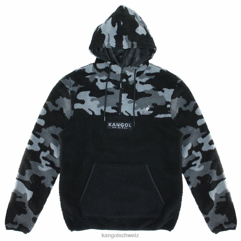 Camo-Sherpa-Pullover Kangol Kleidung XL4T01179 unisex Kohle-Camouflage