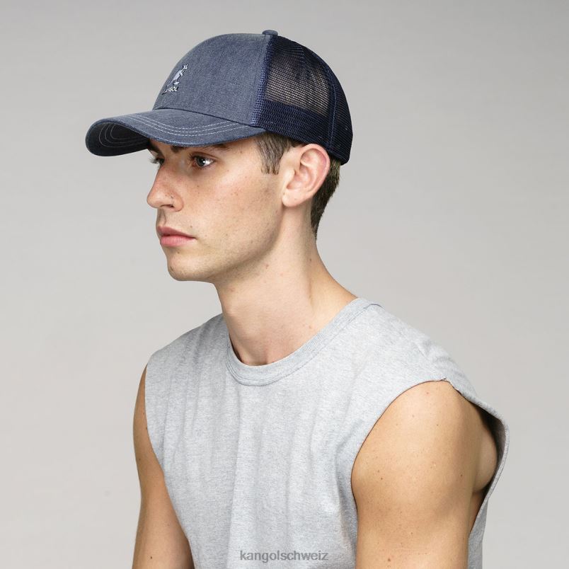 Baseball-Baseball aus Baumwoll-Mesh in Distressed-Optik Kangol Zubehör XL4T0292 unisex Marine