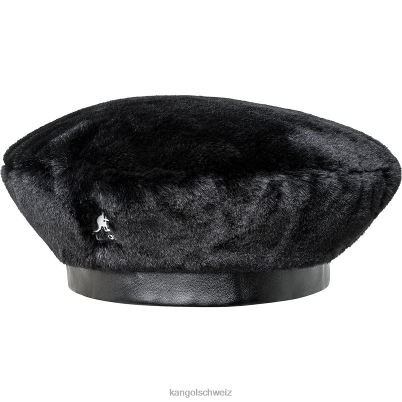 Baskenmütze aus Kunstfell Kangol Zubehör XL4T0403 unisex tiefes Schwarz