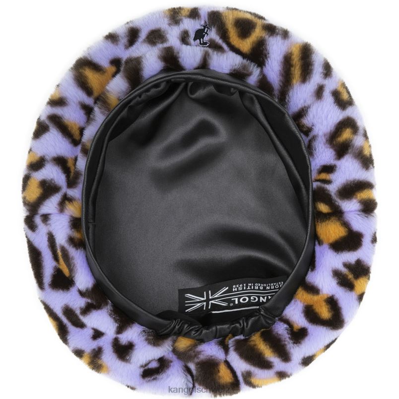 Baskenmütze aus Kunstfell Kangol Zubehör XL4T0406 unisex Lavendelleopard