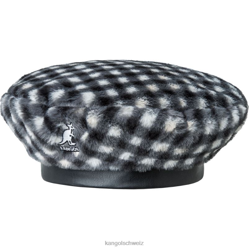 Baskenmütze aus Kunstfell Kangol Zubehör XL4T0407 unisex schwarzer Gingham