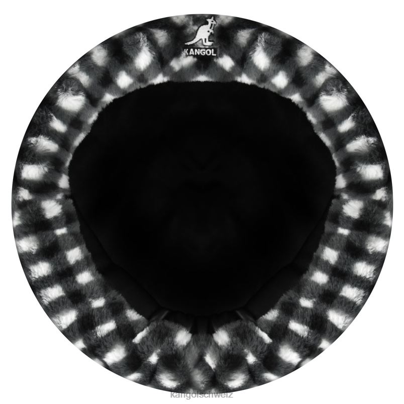 Baskenmütze aus Kunstfell Kangol Zubehör XL4T0407 unisex schwarzer Gingham