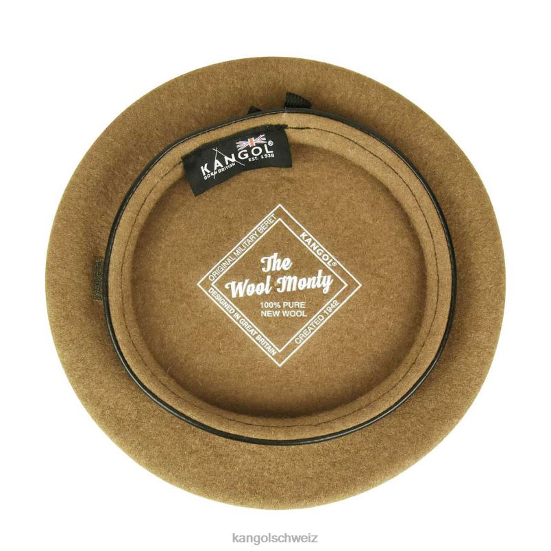 Baskenmütze aus Monty-Wolle Kangol Zubehör XL4T0433 unisex Holz