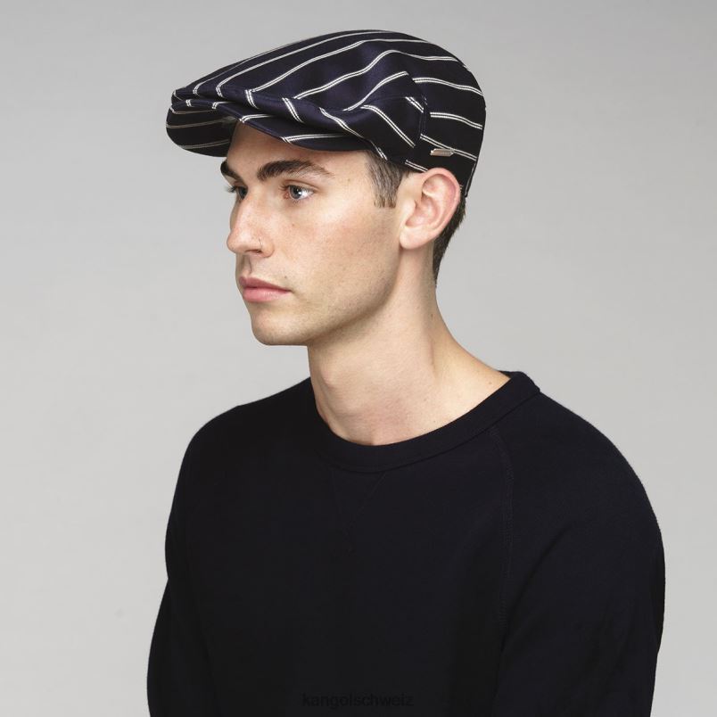 Britische Peebles Kangol Zubehör XL4T0771 unisex schwarzer Doppelstreifen