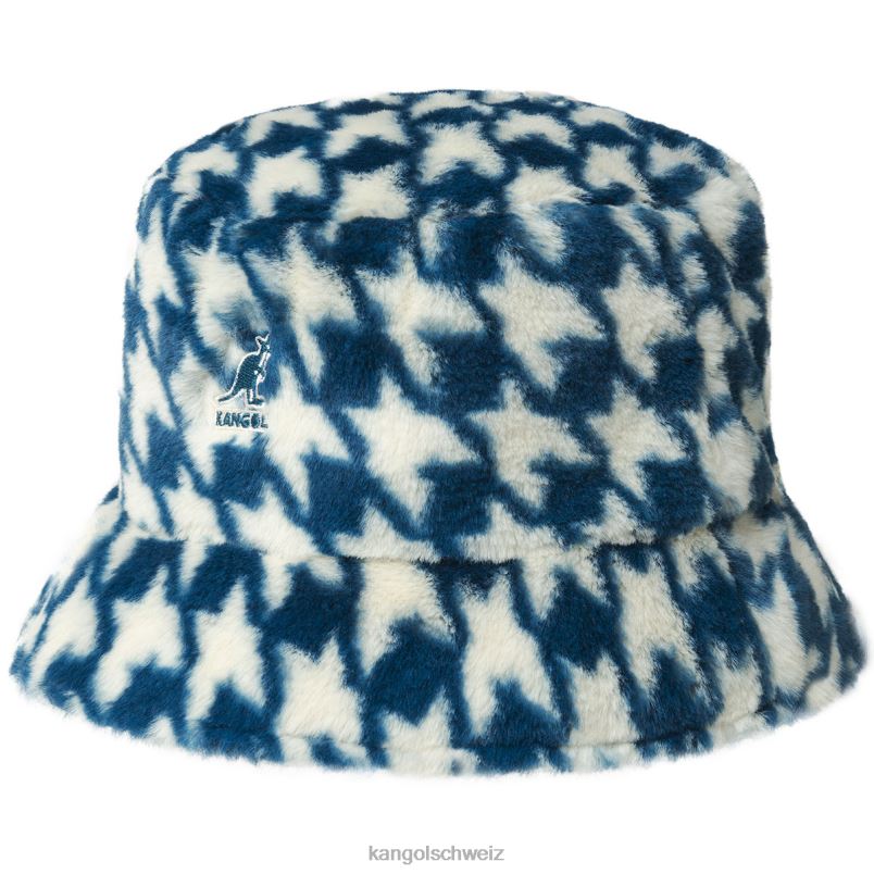 Eimer aus Kunstfell Kangol Zubehör XL4T0709 unisex blauer Hahnentritt