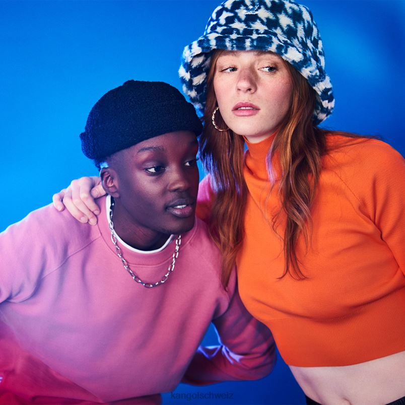 Eimer aus Kunstfell Kangol Zubehör XL4T0709 unisex blauer Hahnentritt