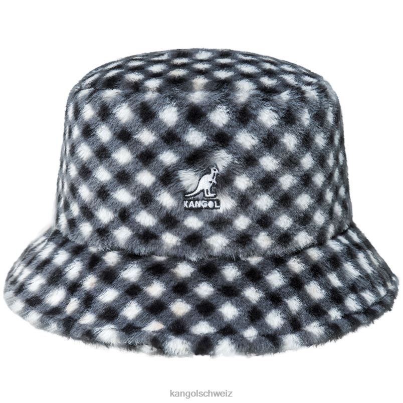 Eimer aus Kunstfell Kangol Zubehör XL4T0710 unisex schwarzer Gingham