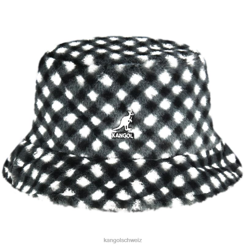 Eimer aus Kunstfell Kangol Zubehör XL4T0710 unisex schwarzer Gingham
