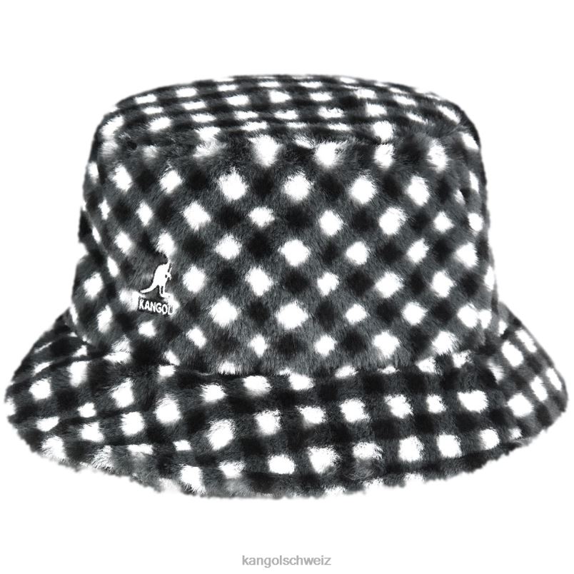 Eimer aus Kunstfell Kangol Zubehör XL4T0710 unisex schwarzer Gingham