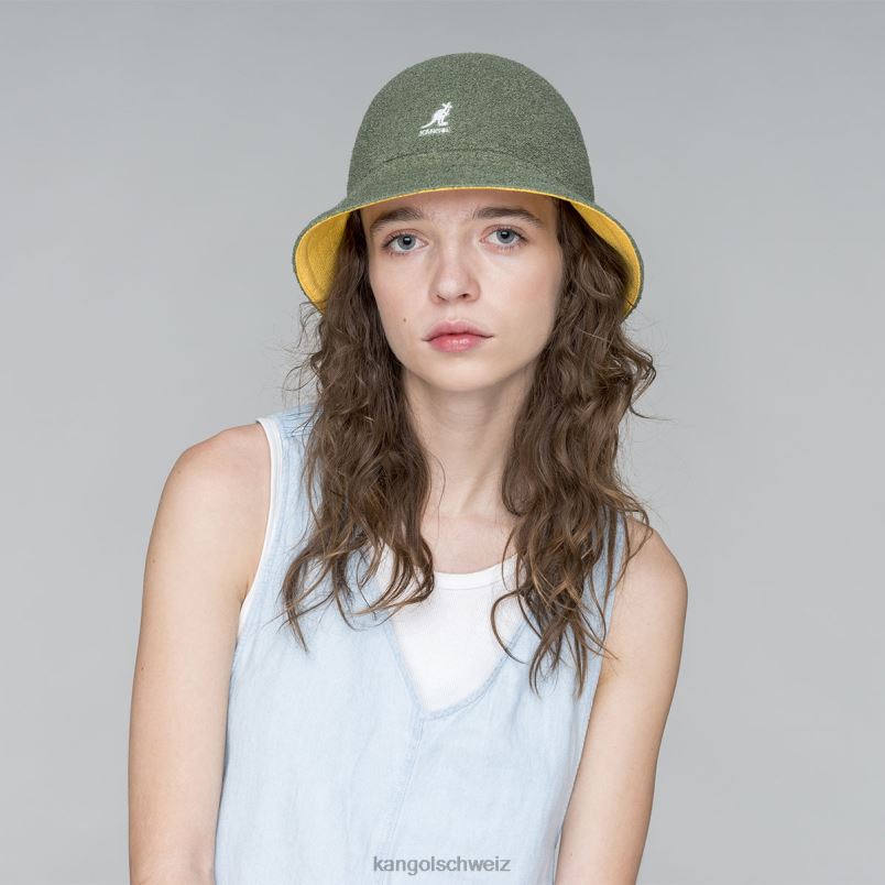 Flip it wendbar, lässig Kangol Zubehör XL4T0507 unisex Ölgrün/warmes Apricot