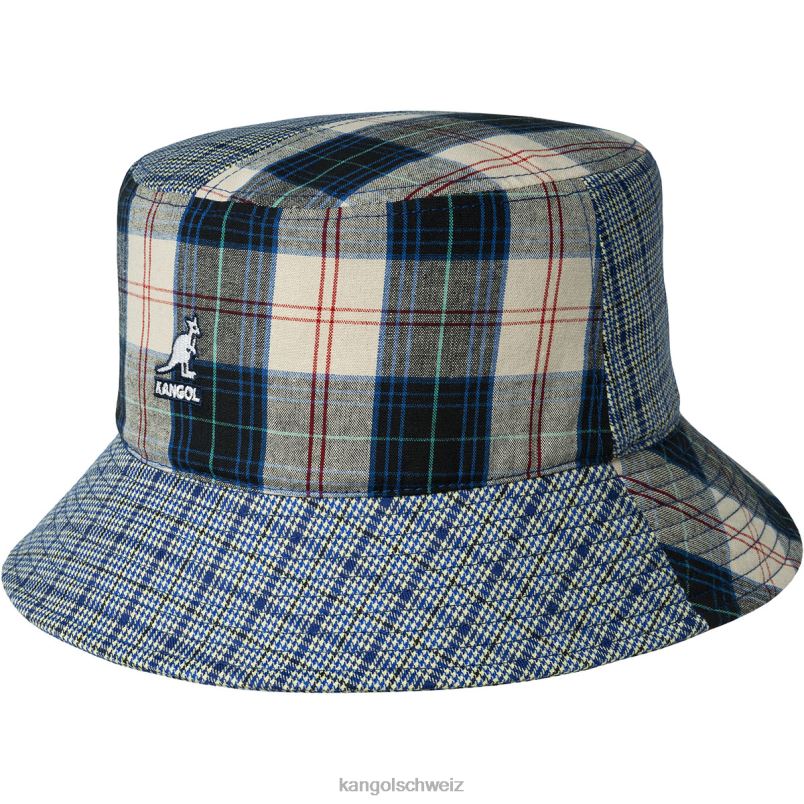Karierter Mash-up-Eimer Kangol Zubehör XL4T0682 unisex Mykonos blau