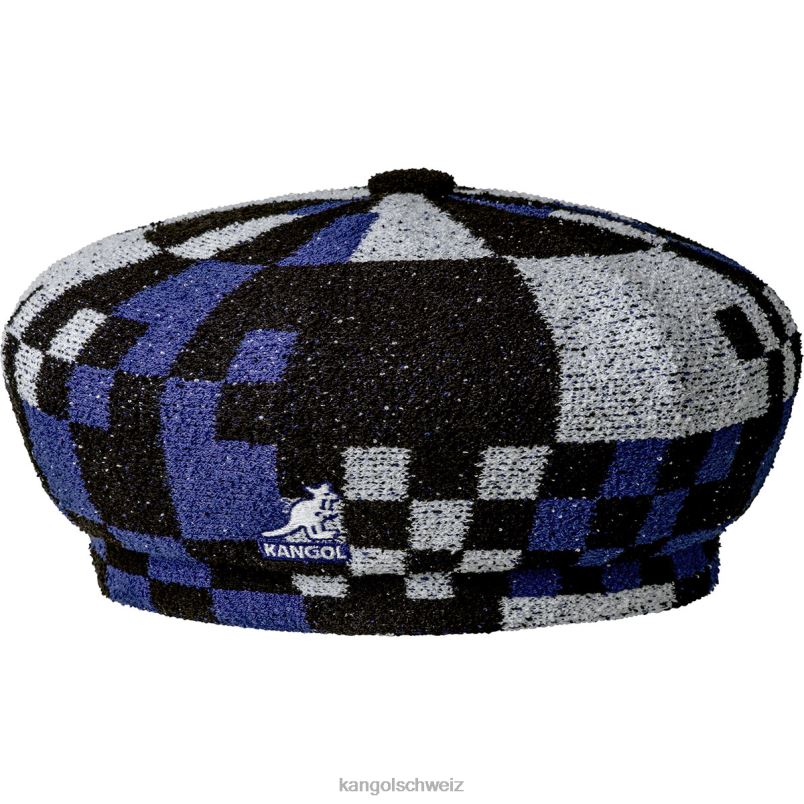 Pop-Gingham-Jax-Baskenmütze Kangol Zubehör XL4T0393 unisex Sternenblau/Schwarz