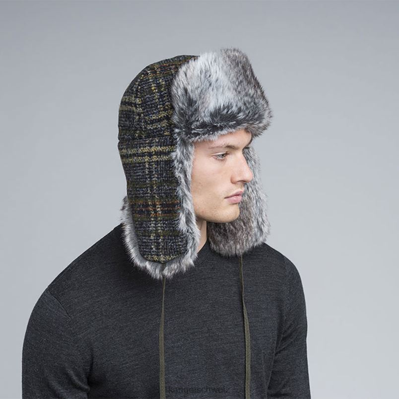 Uschanka aus Wolle Kangol Zubehör XL4T0852 unisex dunkler Flanell