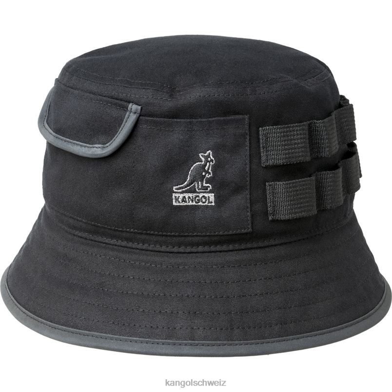 gewachster Mehrzweckeimer Kangol Zubehör XL4T0664 unisex Schwarz