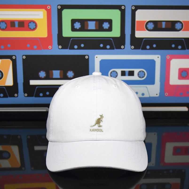 gewaschener Baseball Kangol Zubehör XL4T0342 unisex Weiss