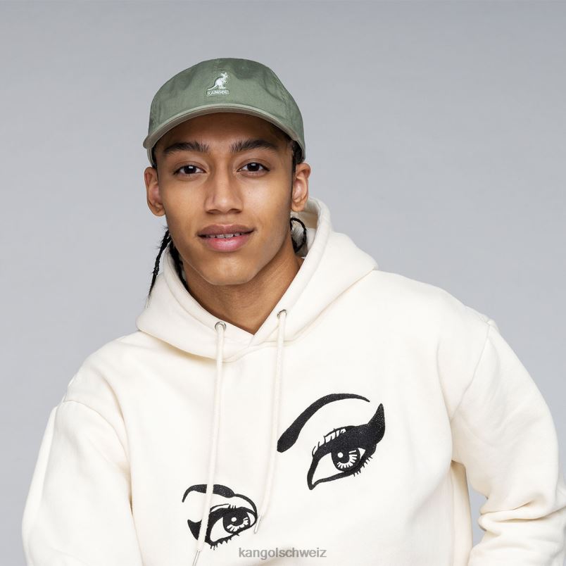 gewaschener Baseball Kangol Zubehör XL4T0345 unisex Ölgrün