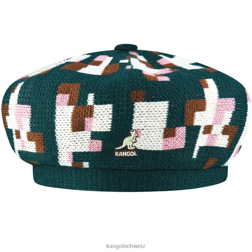 pixelige karierte Baskenmütze Kangol Zubehör XL4T0399 unisex Kiefer/Creme