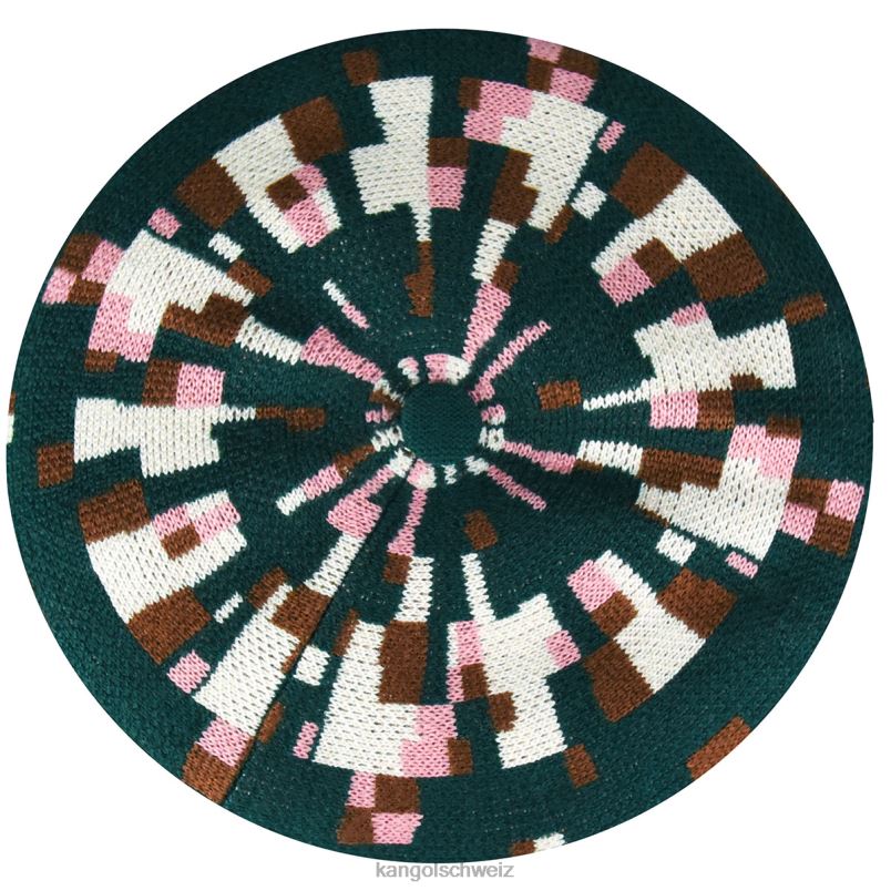 pixelige karierte Baskenmütze Kangol Zubehör XL4T0399 unisex Kiefer/Creme