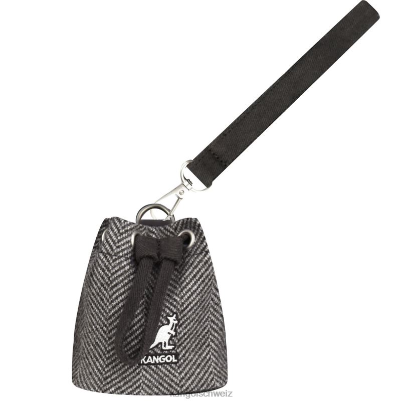 Mini-Beutelanhänger mit Fischgrätenmuster Kangol Zubehör XL4T01256 unisex grau