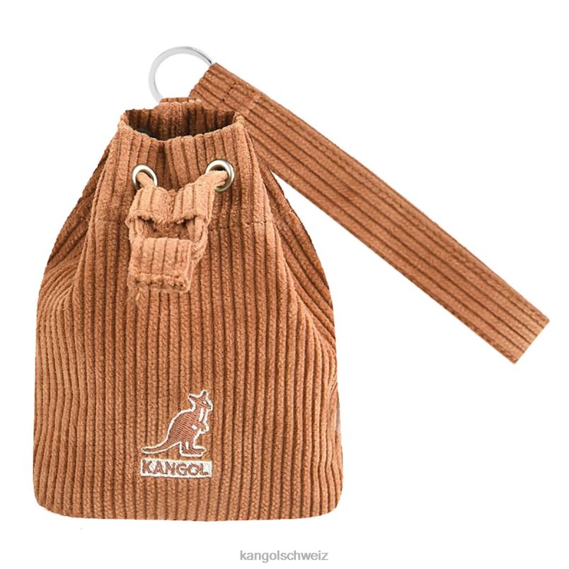 Mini-Beuteltaschen-Schlüsselanhänger aus Cord Kangol Zubehör XL4T01246 unisex braun