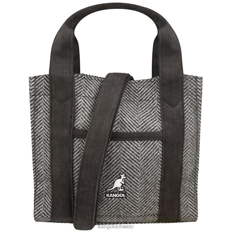 Einkaufstasche mit Fischgrätenmuster Kangol Zubehör XL4T0982 unisex grau