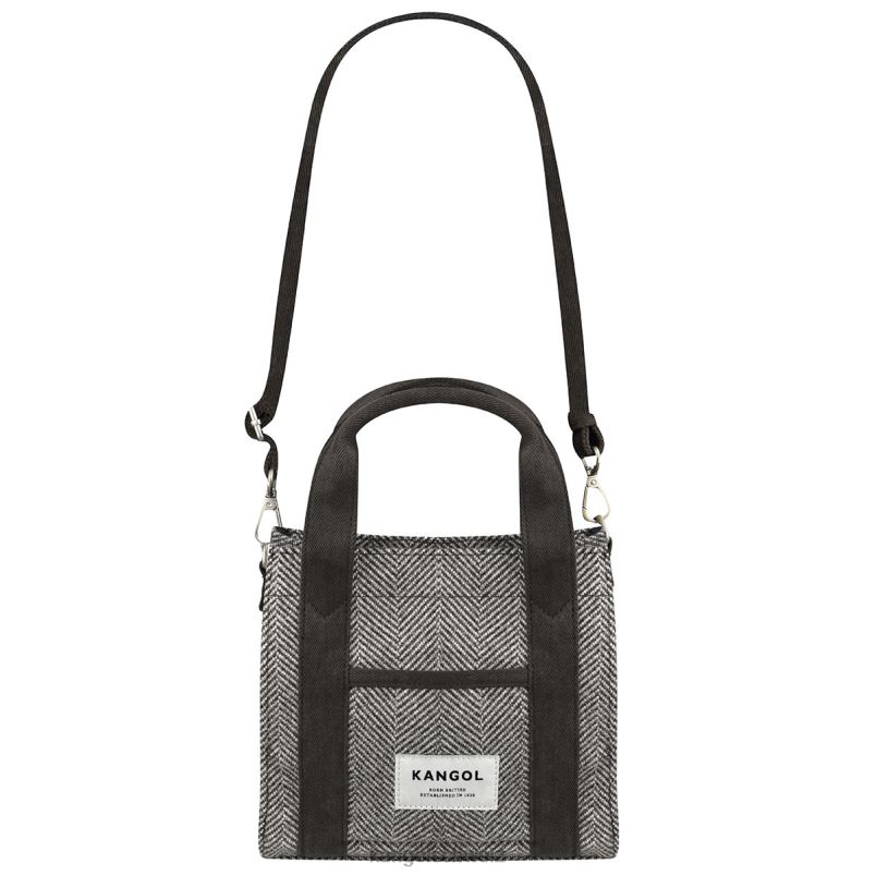 Einkaufstasche mit Fischgrätenmuster Kangol Zubehör XL4T0982 unisex grau